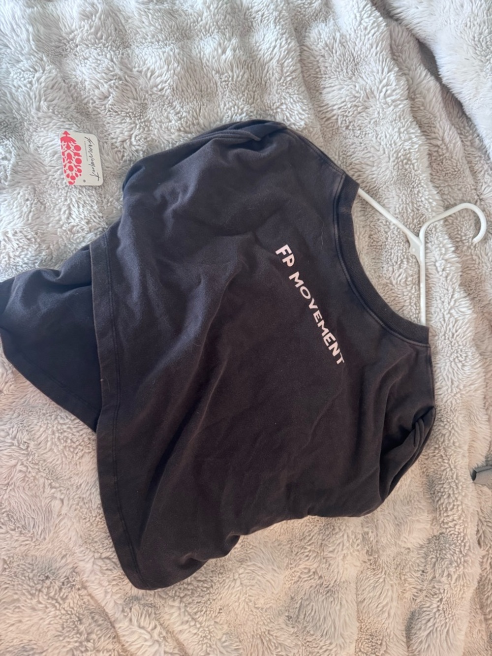 Free People Black FP Movement Cropped Tee